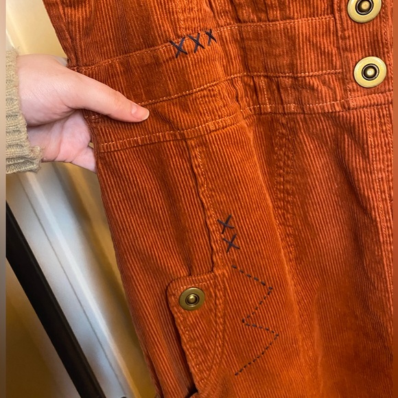 Burnt Orange Corduroy Overall Dress from ModCloth - Picture 4 of 9